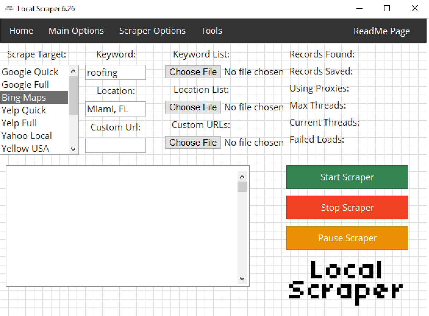 Local Scraper Screen Shot