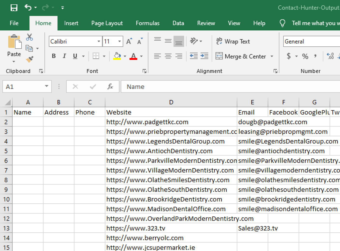 Address Completion and Email Scraping - Contact Hunter