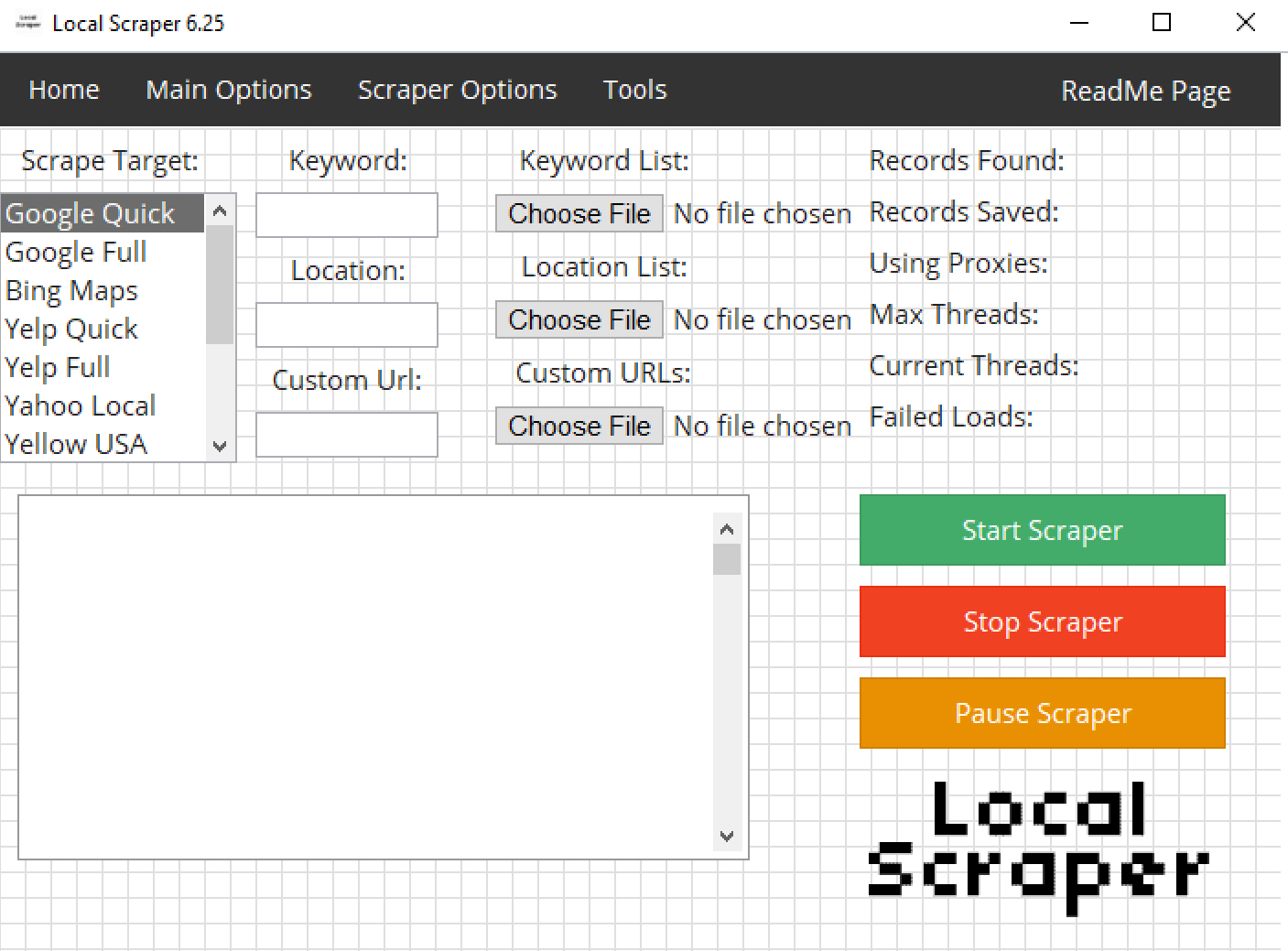 Local Scraper Screen Shot