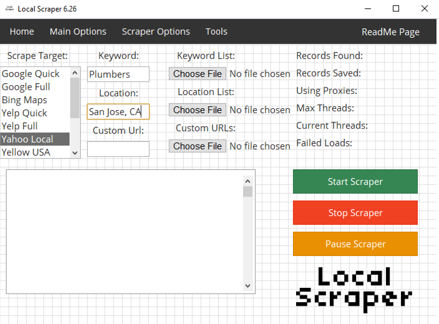 Local Scraper Screen Shot