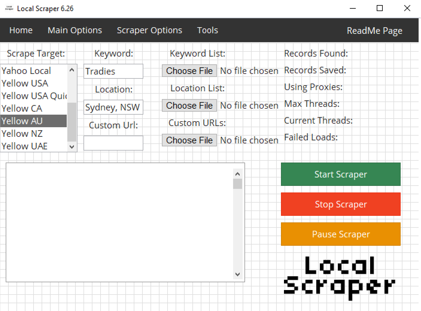 Local Scraper Screen Shot