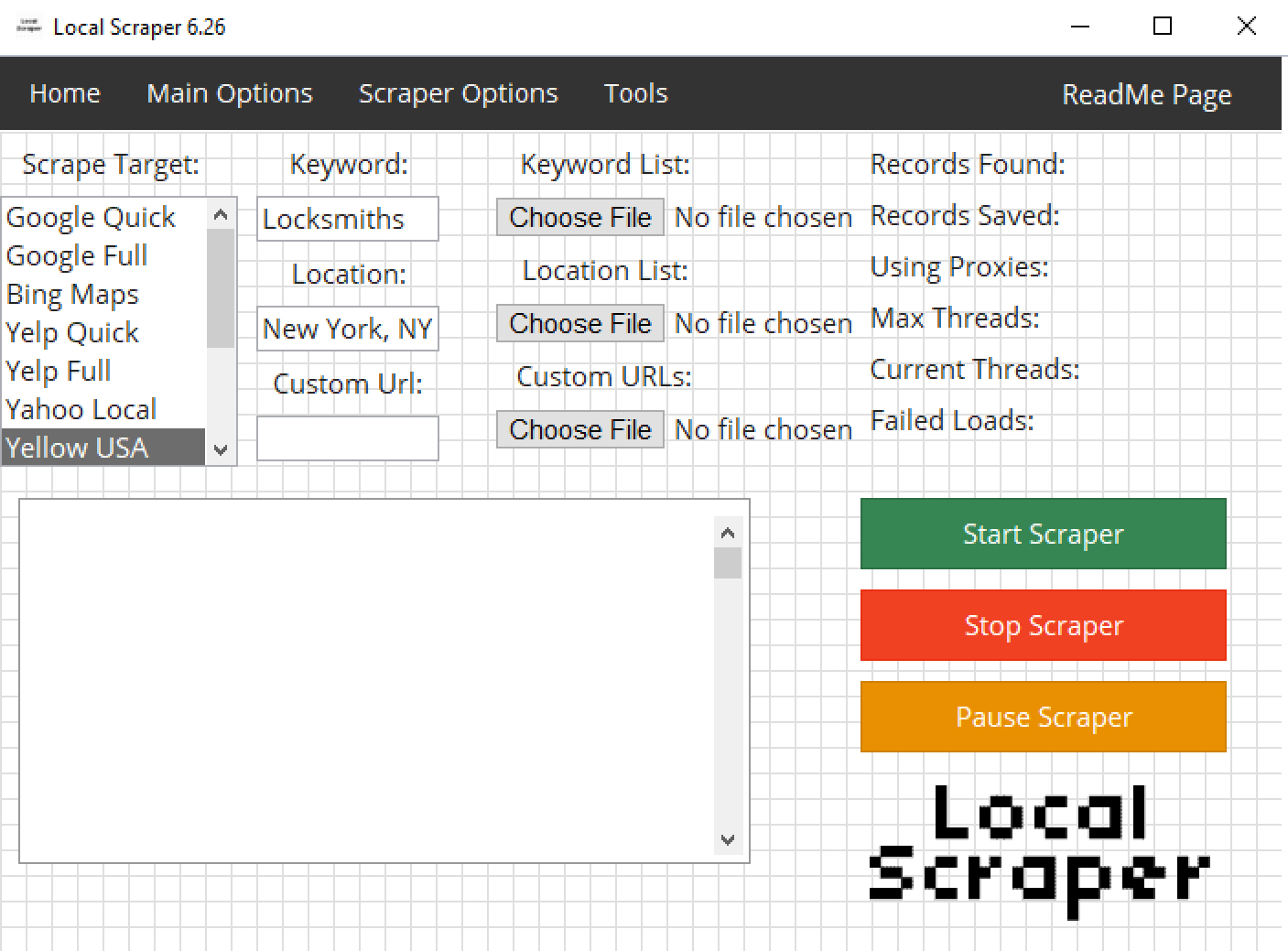 Local Scraper Screen Shot