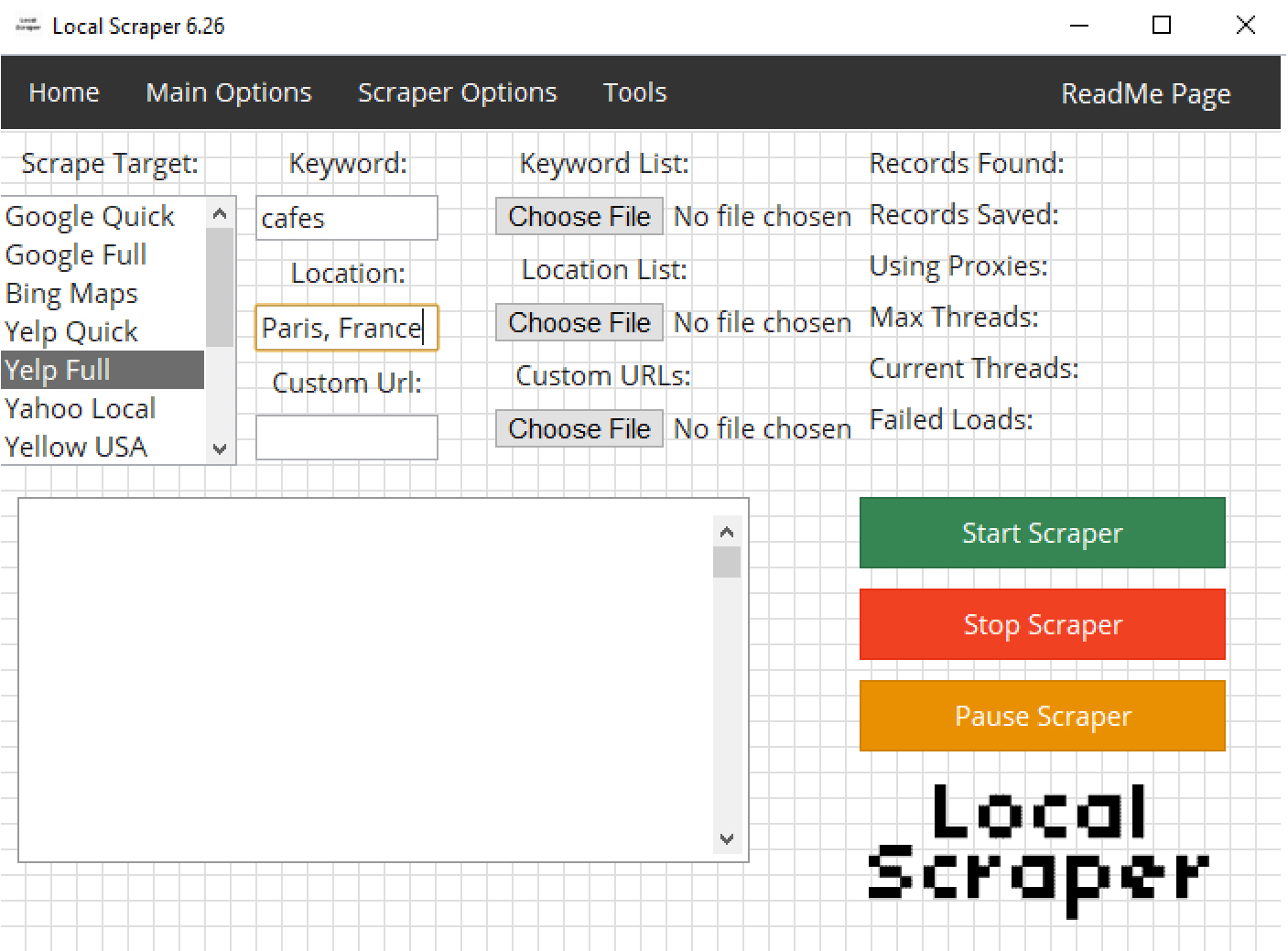 Local Scraper Screen Shot