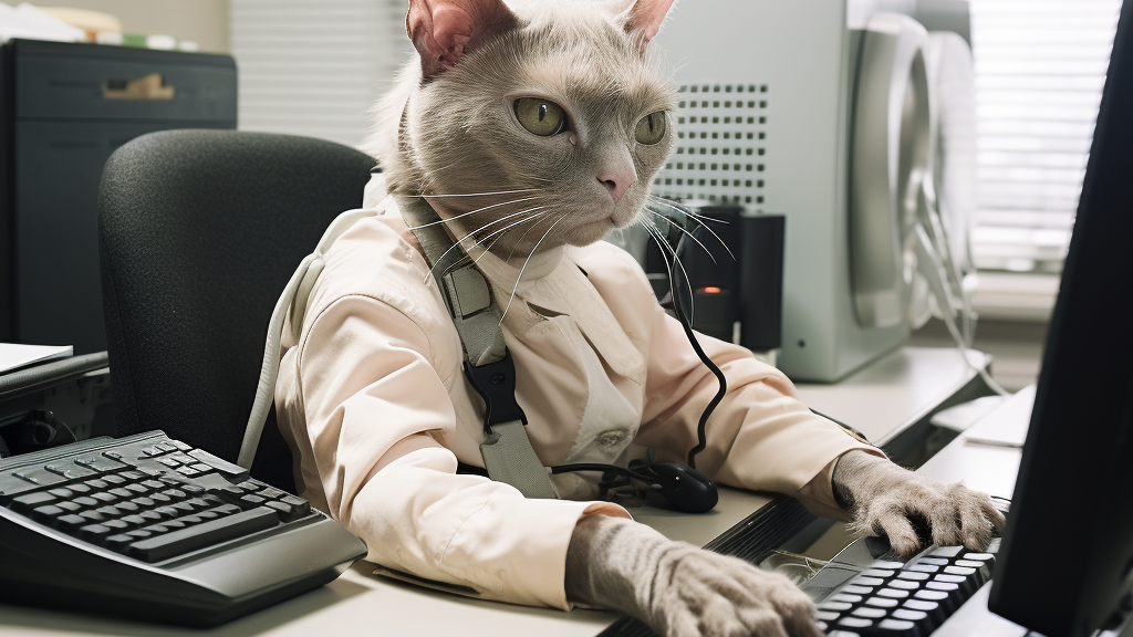 Cat helping code.